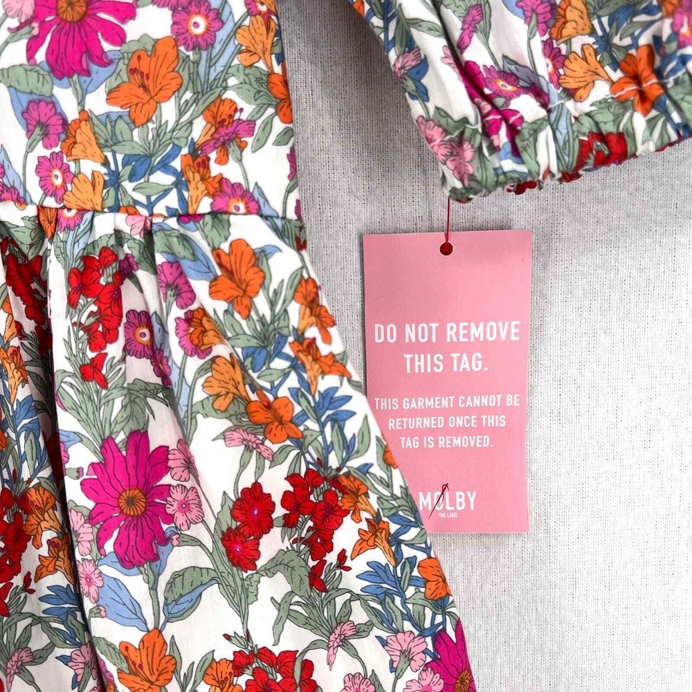 MOLBY THE LABEL Bertie Mini Dress Women UK6 US2 Floral Ruffle Collar Puff Sleeve - Picture 8 of 16